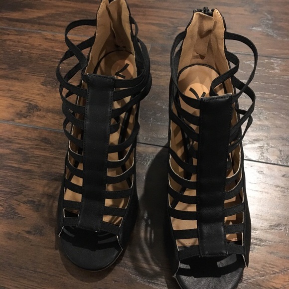 Strappy Black Heels - Picture 2 of 3
